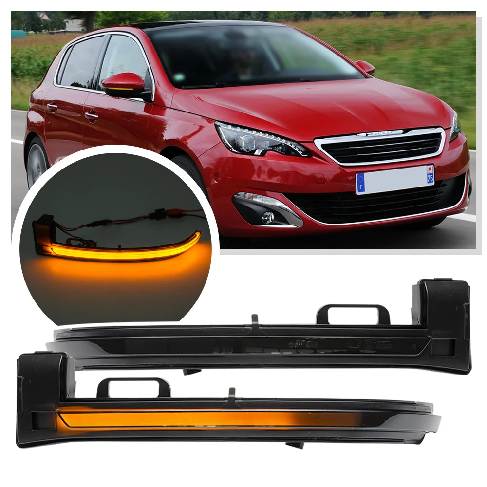2X динамическая зеркальная задняя сторона для Peugeot 308 II SW 2013 2014 2015 2016 2017 2018 2019