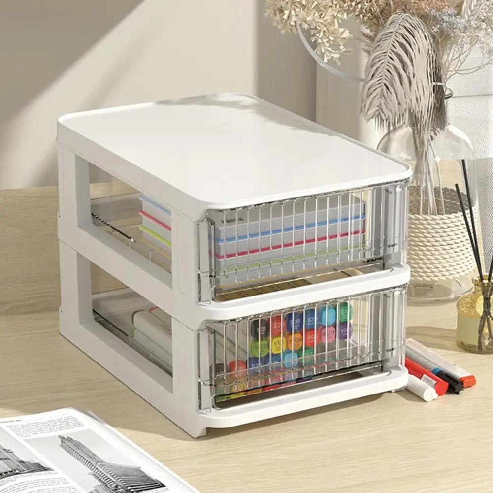 

Stationery Pen Holder Capacity Multifunctional Desktop Storage Box Dual/triple Layer Drawer Organizer for Office Home Bedroom