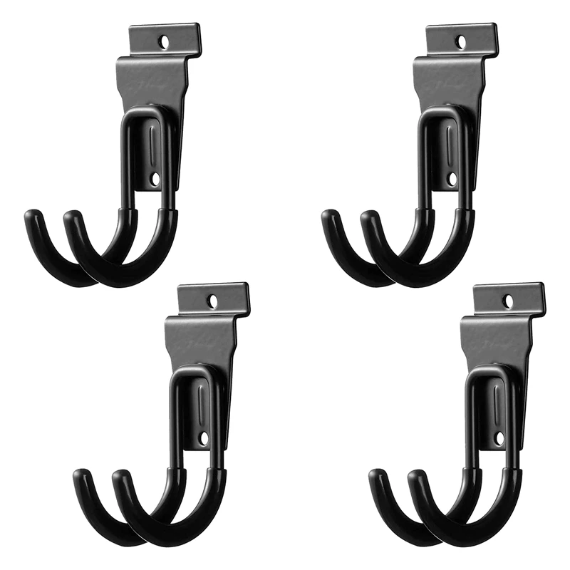 

Гаражные крючки, 4 упаковки, настенные крючки для хранения, сверхпрочные стальные вешалки для инструментов, органайзер, настенные держатели для сада