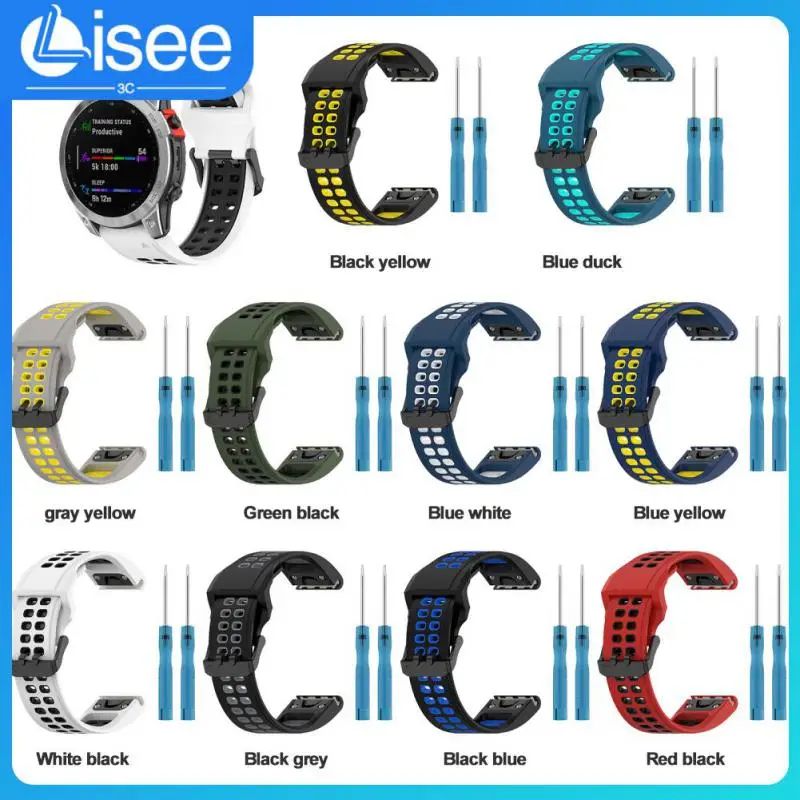 

Breathable Watch Strap Unisex Smart Accessories Two-color Sweat-proof Silicone Strap For Garmin Enduro2 Strap Waterproof 26mm