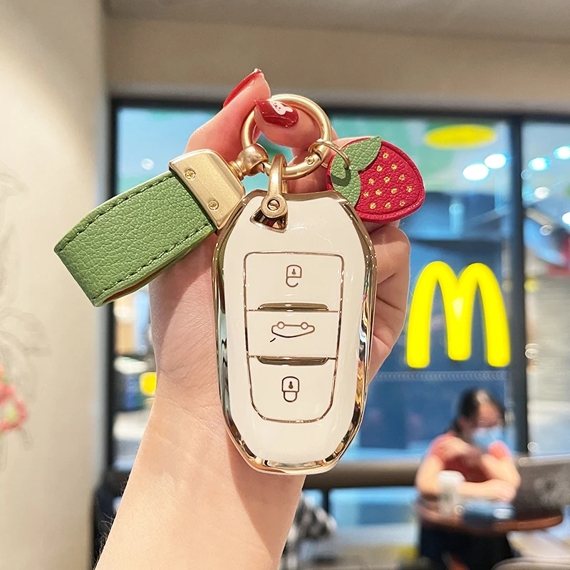 Чехол для автомобильного ключа из ТПУ для Peugeot 2008 e208 3008 A 308 3008 Hybrid 2022 408 для Citroen Ds5 C4 c3 Aircross Citroen Berligo