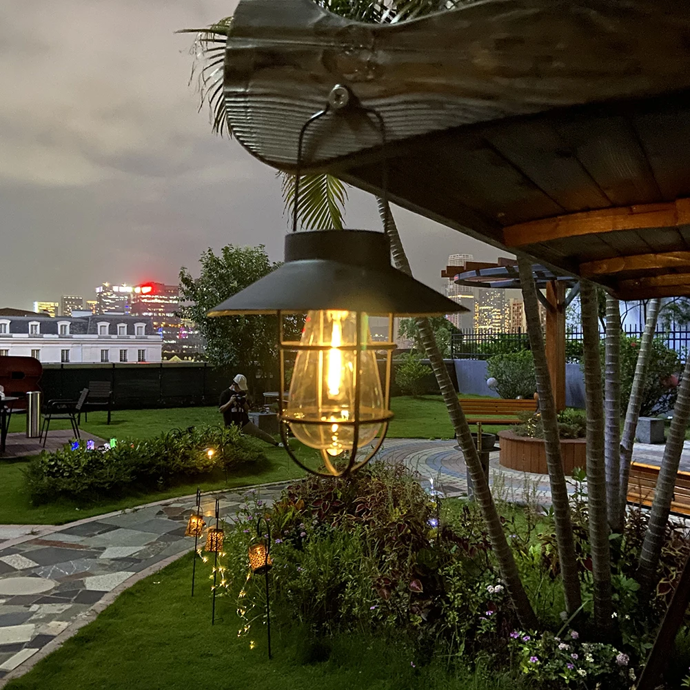 Винтажный Металлический Фонарь На Солнечной Энергии Водонепроницаемая