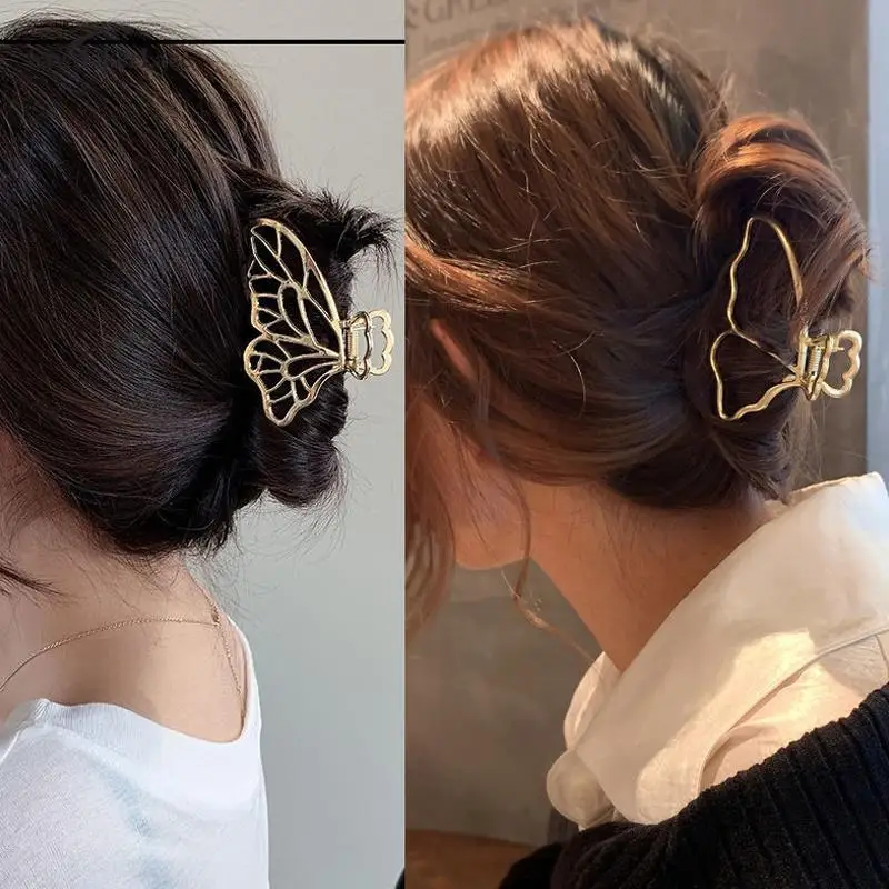 

1pcs Fashion Hair Claws Temperament Gold Grab Butterfly Metal Hair Clips Elegant Vintage Headband Hair Clips Hair Accessories