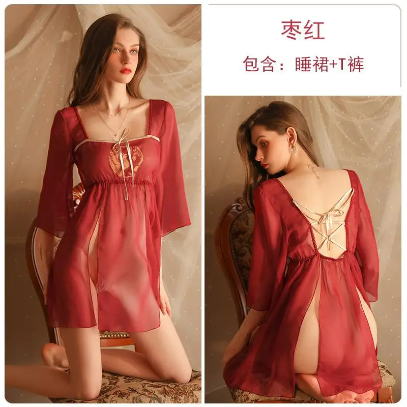 

Polyester Nightgown Fashion Sleep Dress Sexy Nightdress Womens Sleepwear High Quality Underwear Night Slip Nightie Luxurys