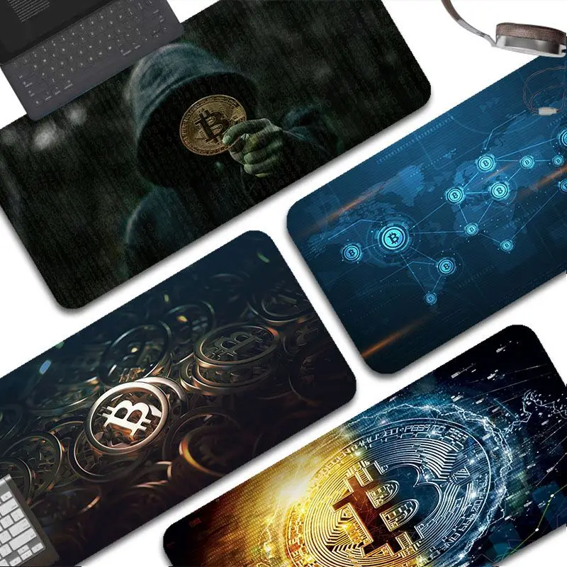 

Bitcoin Extra Large Table Mat Student Mousepad Gamer Computer Keyboard Pad Games Pad Writing Desk Mats