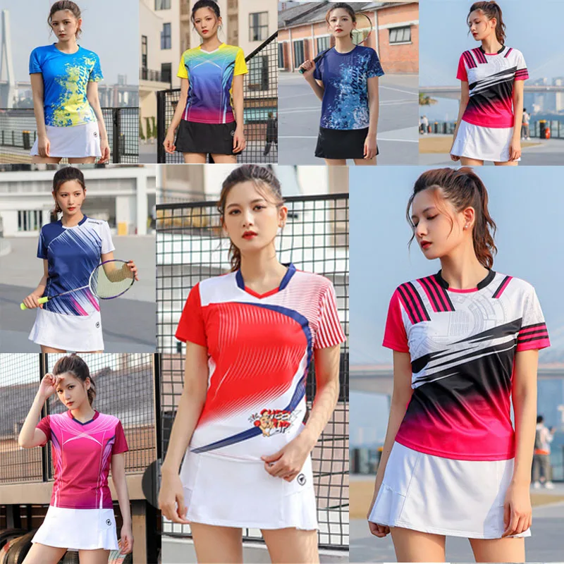 

Kids Women Tennis Shirt + Shorts Sets ,Youth Badminton Jersey Shorts Suits Gi , Table Tennis T shirt Clothes , Outdoor Sport Kit