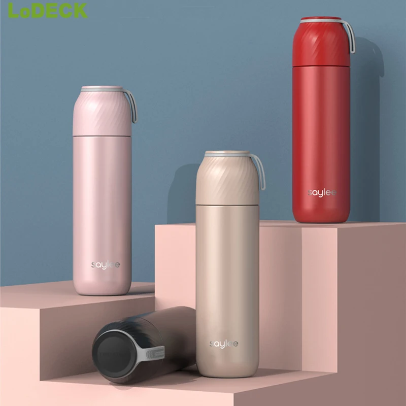 

Insulation Cup Men and Women Stainless Steel Water Bottle Travel Mug with Lid Student Portable Tea Cup for Gift