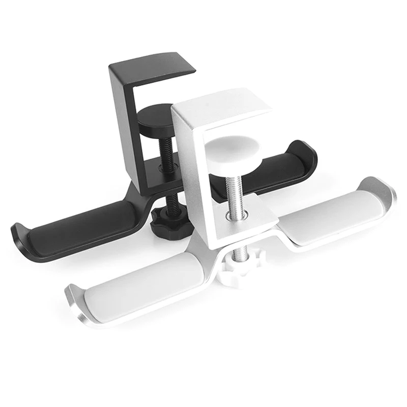 

Headphone Holder Headset Bracket Hanger Metal Wall Clamp Hook Rotatable Double Earphone Stand Desktop Mount Aluminium Alloy