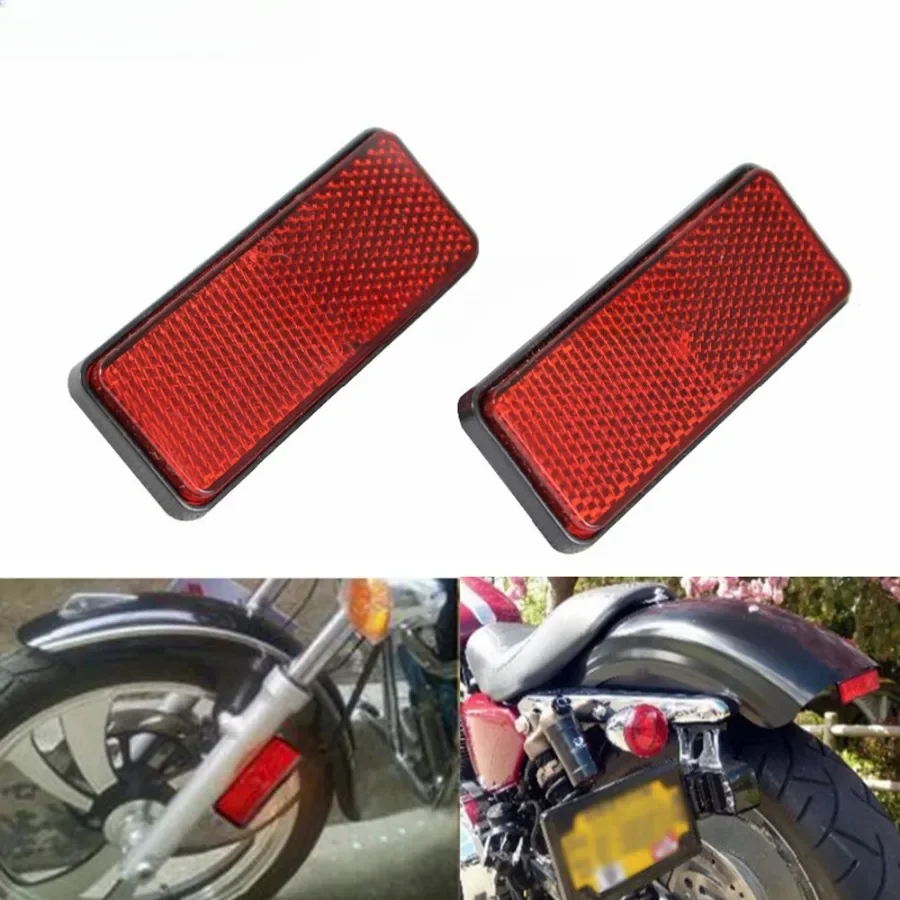 Универсальные красные пластиковые отражатели для мотоциклов Harley Honda Suzuki Yamaha Cruiser