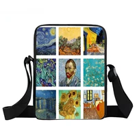 van gogh oil painting messenger bag womens handbag womens traveling backpack canvas messenger bag small schoolbag schoolbag