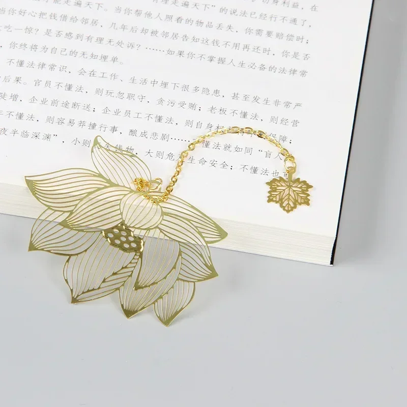 Металлические закладки MOONBIFFY в форме листа лотоса