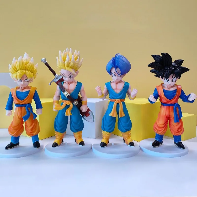 

4Pcs Dragon Ball Anime Figure New Super Saiyan Son Goten Trunks Collectible Action Figures Toys PVC Model Set for Kids Gift
