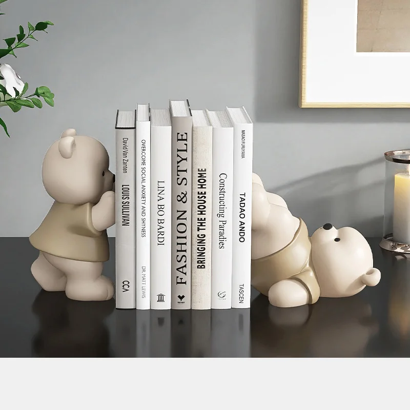 Фигурка медведя в современном стиле Artlovin кремового цвета маленькие декоративные