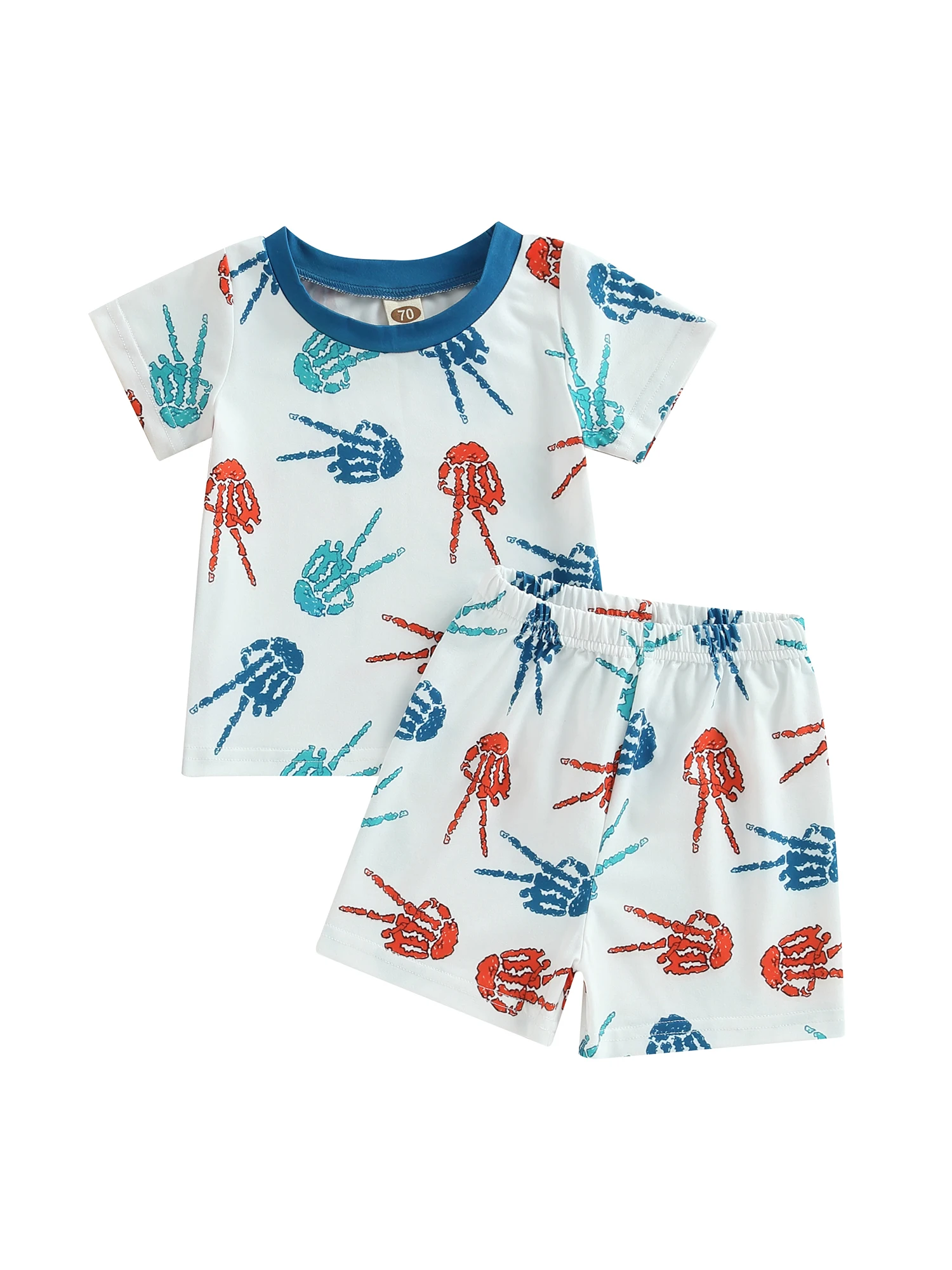 

Adorable 2-Piece Summer Outfit for Baby Boys Short Sleeve T-Shirt with Letter Print and Drawstring Shorts Set by YILEEGOO -