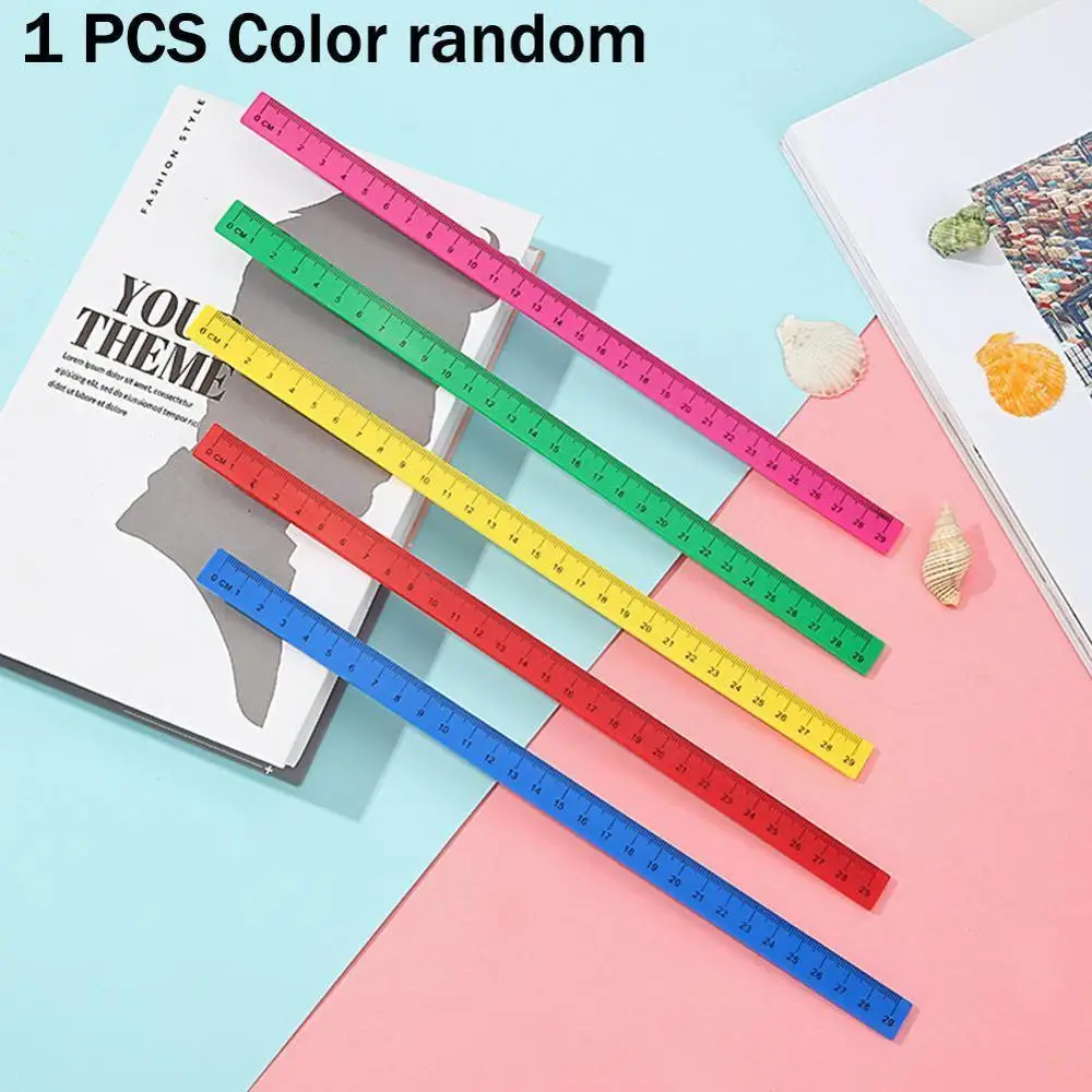 

1pcs Simple Soft Straight Ruler 30cm Bendable Magnetic Drawing Stationery Supplies School Ruler Student Measuring Q7F0