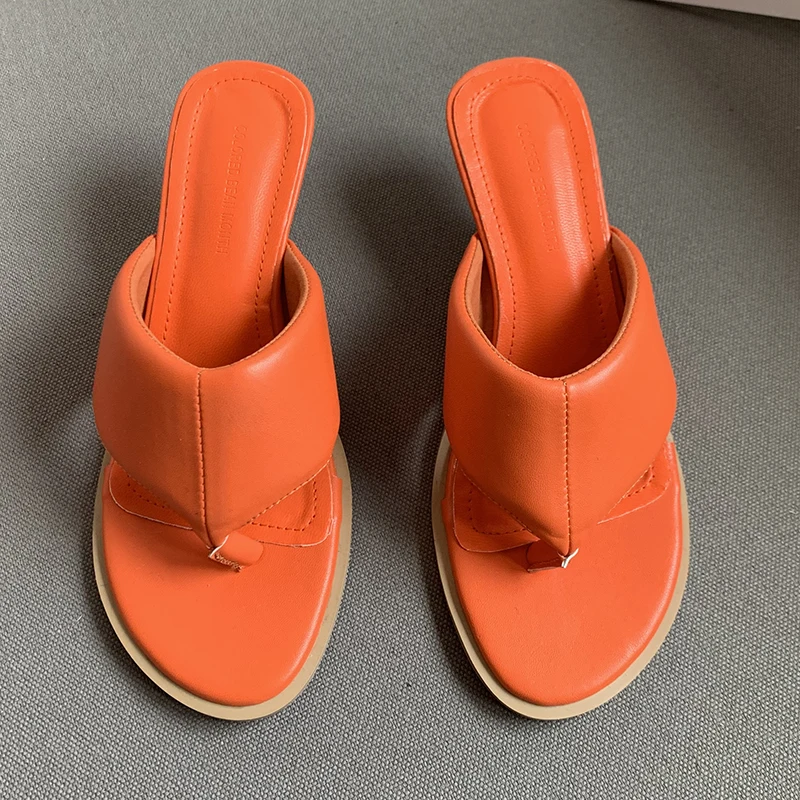 

Summer 2022 Trend Fashion Women Med Heels Ladies Slippers Female Casual Outdoor Slides Woman Sandals Pumps Shoes Flip Flops