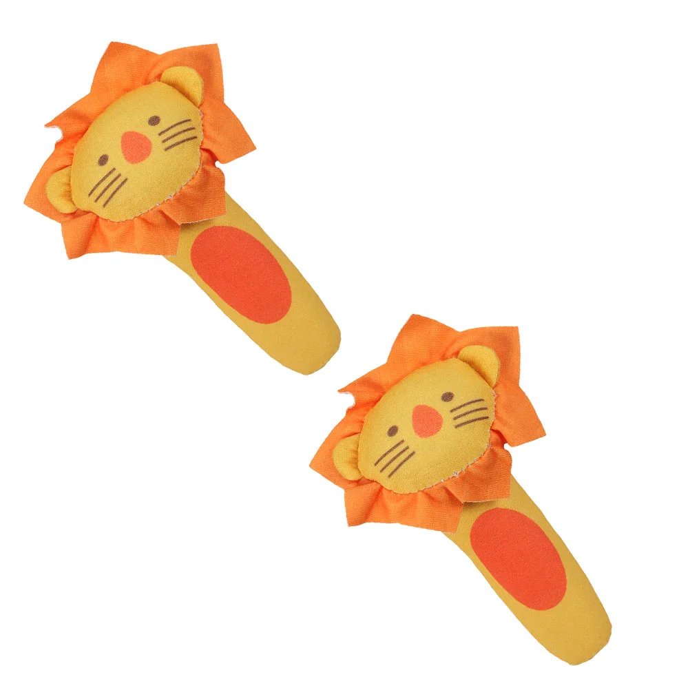 

2pcs Kids Animal Rattle Plush Lion Rattle Children Early Educational