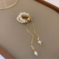 classic freshwater pearl ear bone pendant magnet fashion clip earrings women unique design jewelry accessories single ear cuff