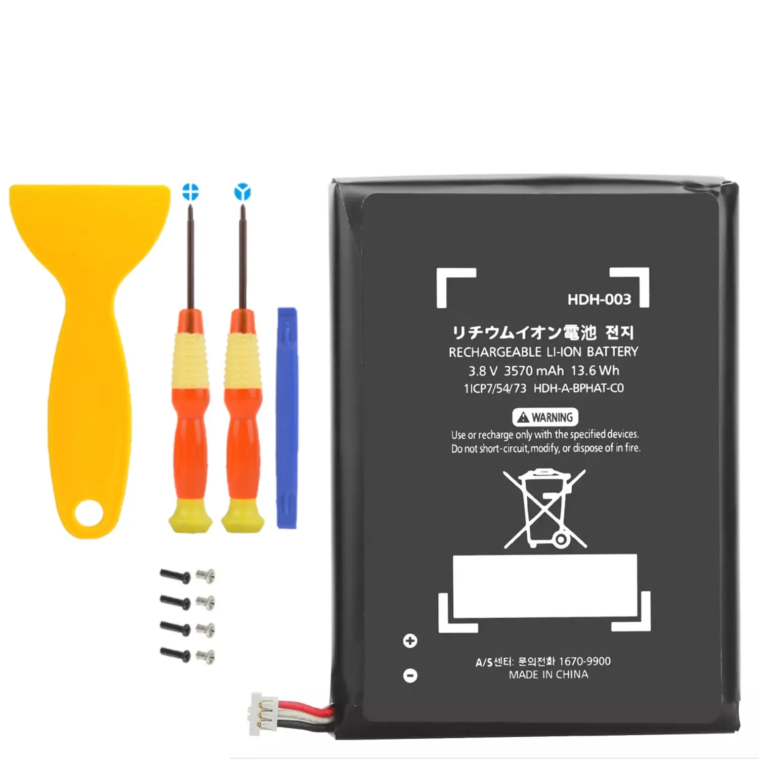 

3570mAh HDH-003 HDH 003 Battery for Nintendo HDH-001 HDH-002 Switch Lite with DIY Repair Tool Kit