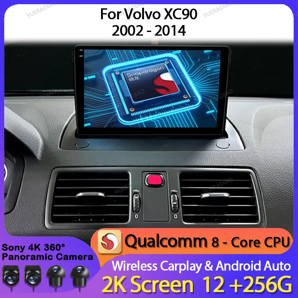 Автомобильный радиоприемник Android 14 для Volvo XC90 XC 90 2002 2003-2014 Мультимедийный