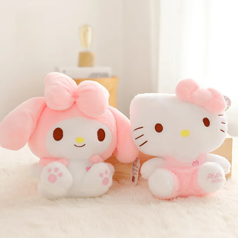 

23Cm Original Kawaii Pink Girl My Melody Hello Kitty Sanrio Plushie Anime Stuffed Crystal Velvet Plushbirthday Gifts Girls