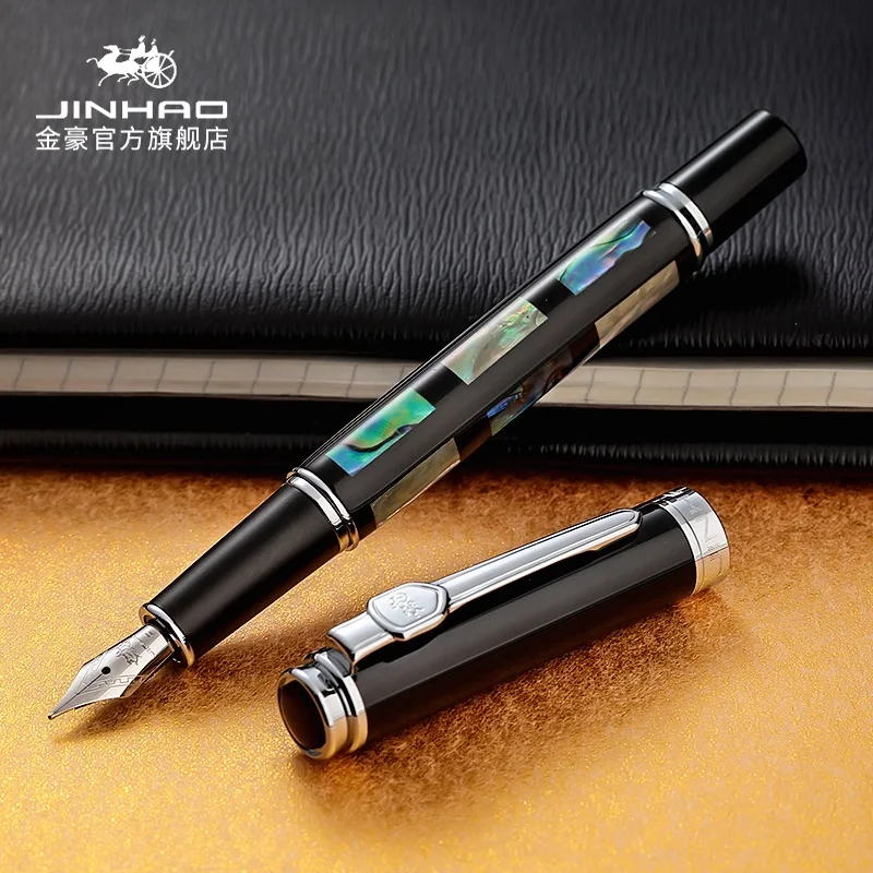 

JINHAO 8802 перьевая ручка в форме ракушки Красивая чернильная ручка преобразователь наполнитель с тонким наконечником канцелярские принадлежности офисные аксессуары Новинка