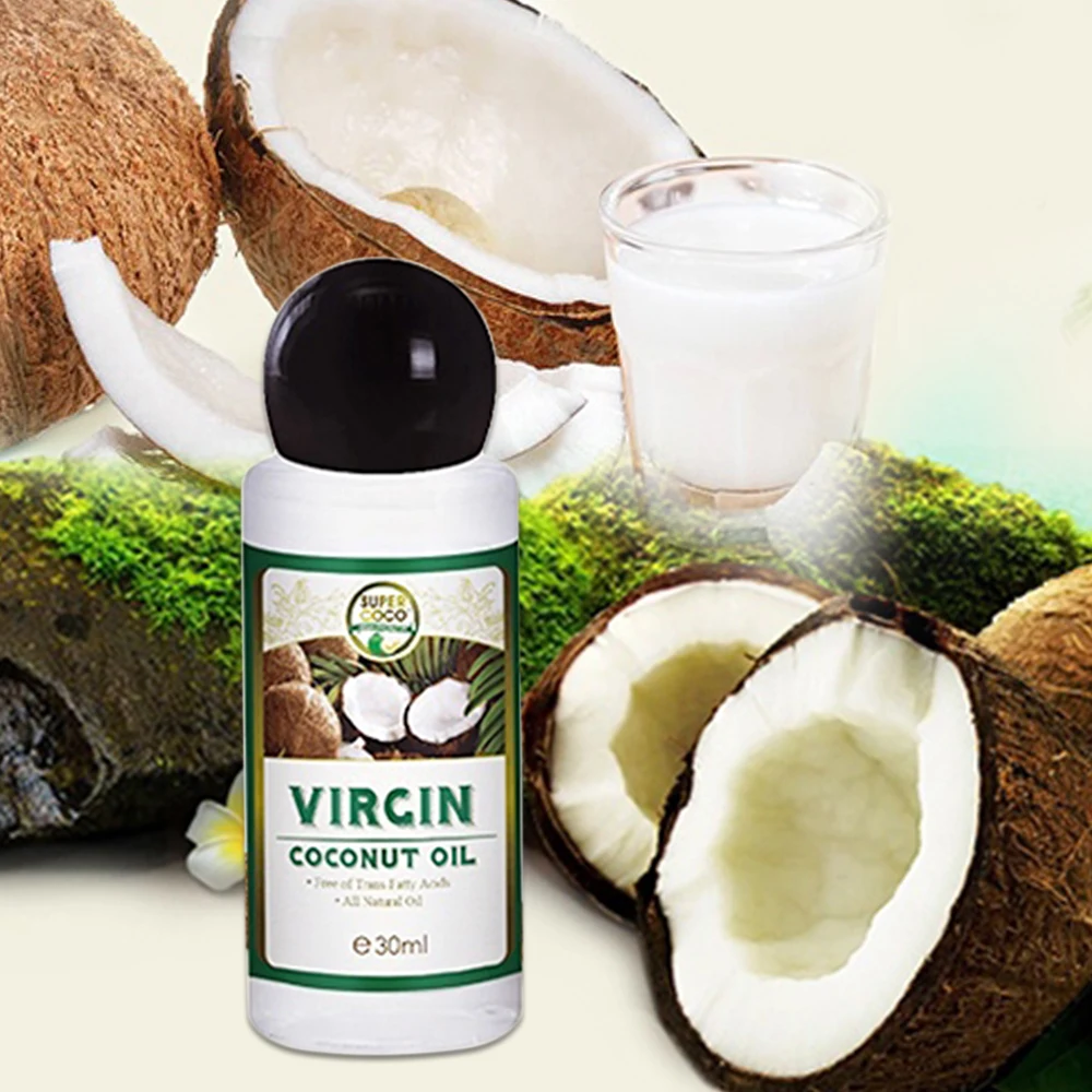 

30ML Coconut o il Extract Cold Pressed Natural Healthy o il for Aromatherapy Hair&Skin Care /Makeup Remover/Body Message makeup