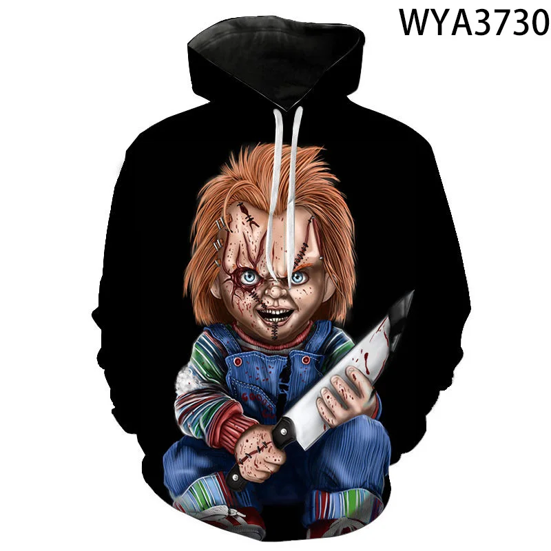 Mens Hoodie New Casual Hoodies Cool Movie Chucky Fashion Men Women Children 3D Printed Sweatshirts Streetwear Boy Girl Kids Pull