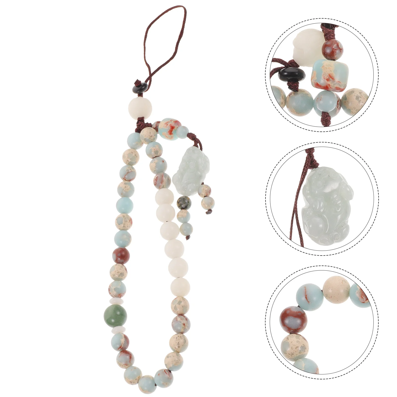 

Beaded Lanyard Cell Charms Chinese Style Hanging Strap Cell Wrist Strap