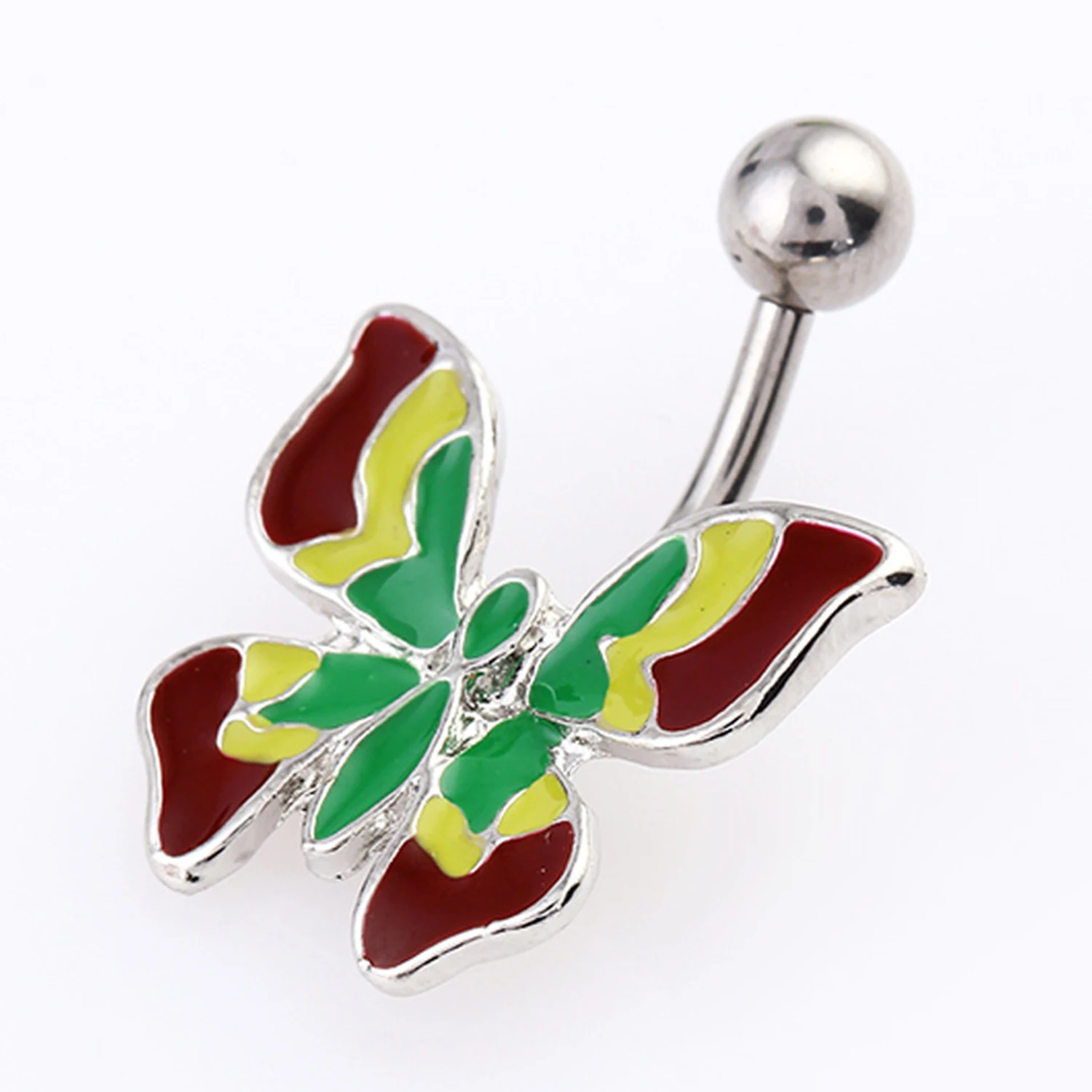 Женский пирсинг пупка в форме бабочки ювелирное изделие из нержавеющей стали 1