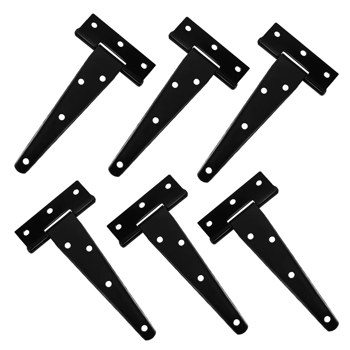 DOITOOL-bisagra de hierro a prueba de óxido para puerta de cobertizo, correa de 5 pulgadas, color negro, 6 piezas