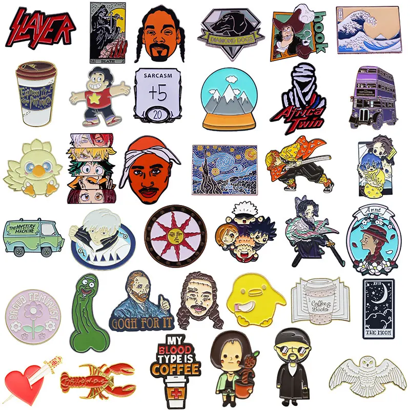 Эмалированная булавка Van Gogh Звездная ночь булавки для рюкзаков металлические