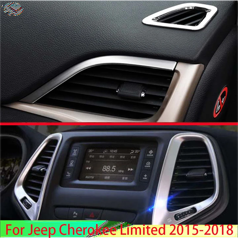 

For Jeep Cherokee Limited 2015-2018 Car Styling Accessories ABS Chrome Interior Air-Condition Vent Outlet Cover Trim 2016 2017