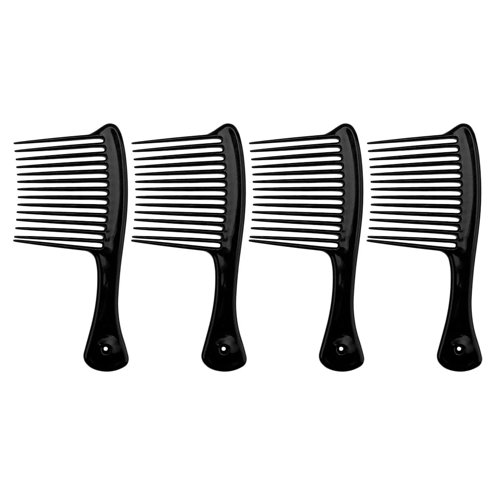 

4pcs Wide Teeth Combs Anti-Static Lightweight Practical Salon Hair Combs Barber Tools