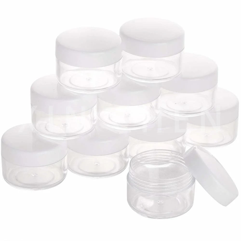 

10pcs Empty Plastic Makeup Jar for Travel Transparent Sample Bottles Eyeshadow Cream Lip Balm Containers 2g 3g 5g 10g 15g 20g