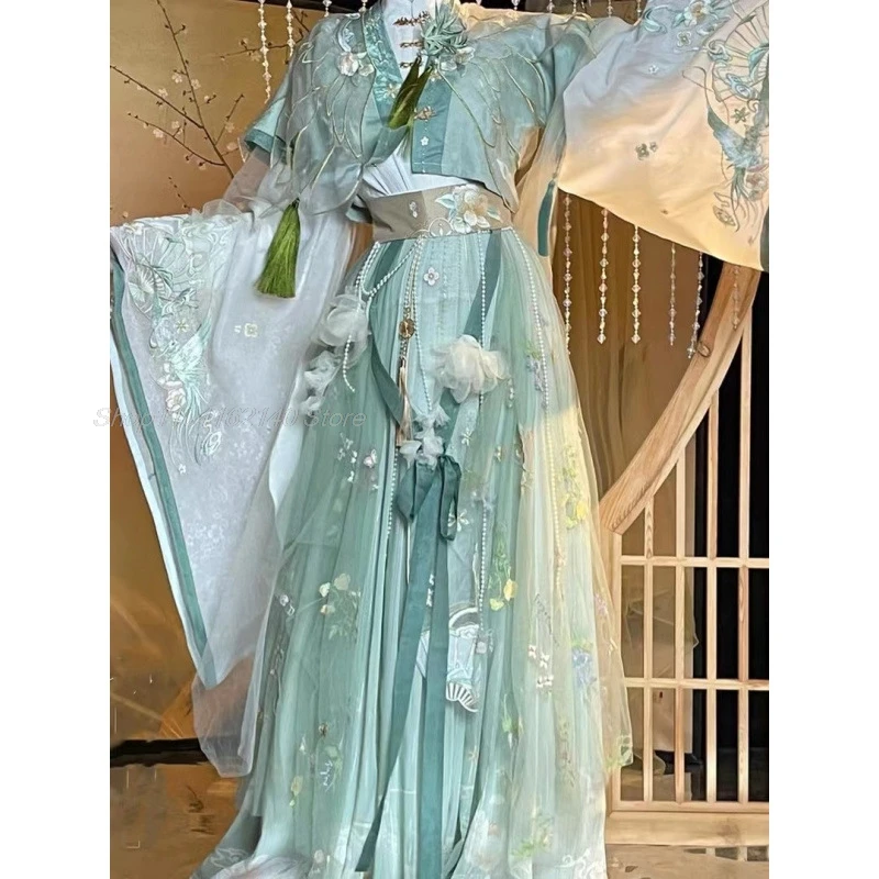 TGCF Tian Guan Ci Fu Xie Lian Hua Cheng Feng Shi Qing Xuan Косплей Костюм Зеленое Cos Платье Hanfu Полный