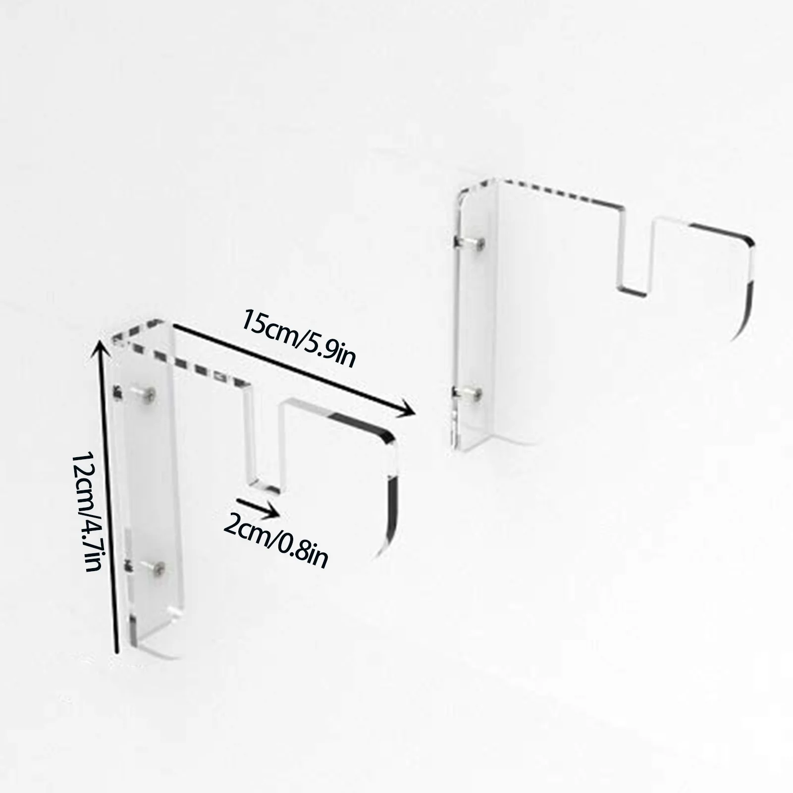 2pcs Clear Acrylic Transparent Skateboard Mounts Deck Wall Hanging Brackets Display Stand Rack for Storing Skateboards Longboard