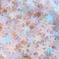 100pcs new cute mini shiny frosted starfish resin figurine crafts flatback cabochon ornament jewelry making hairwear accessories