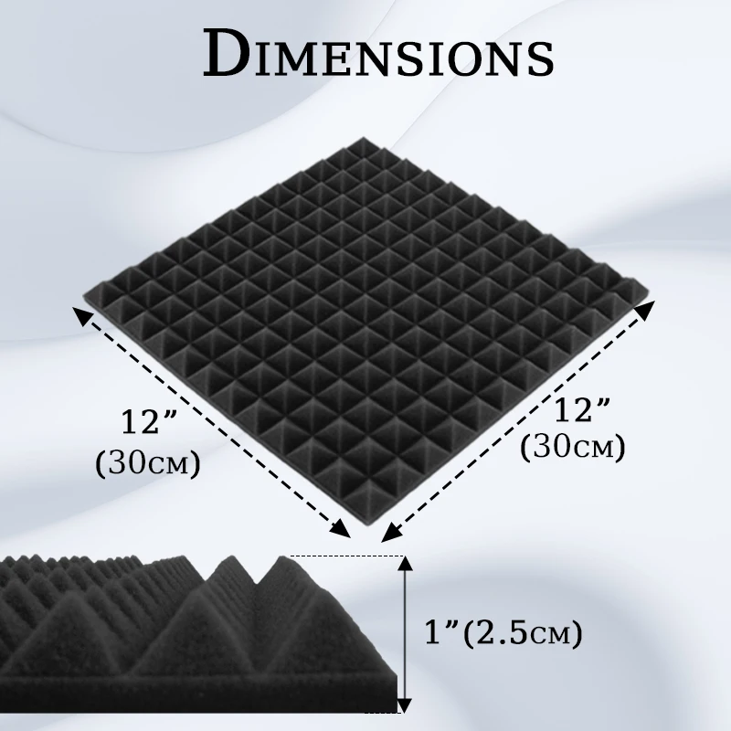 TOUO 6/12/24 шт. пирамидальная акустическая пена высокой плотности огнестойкие