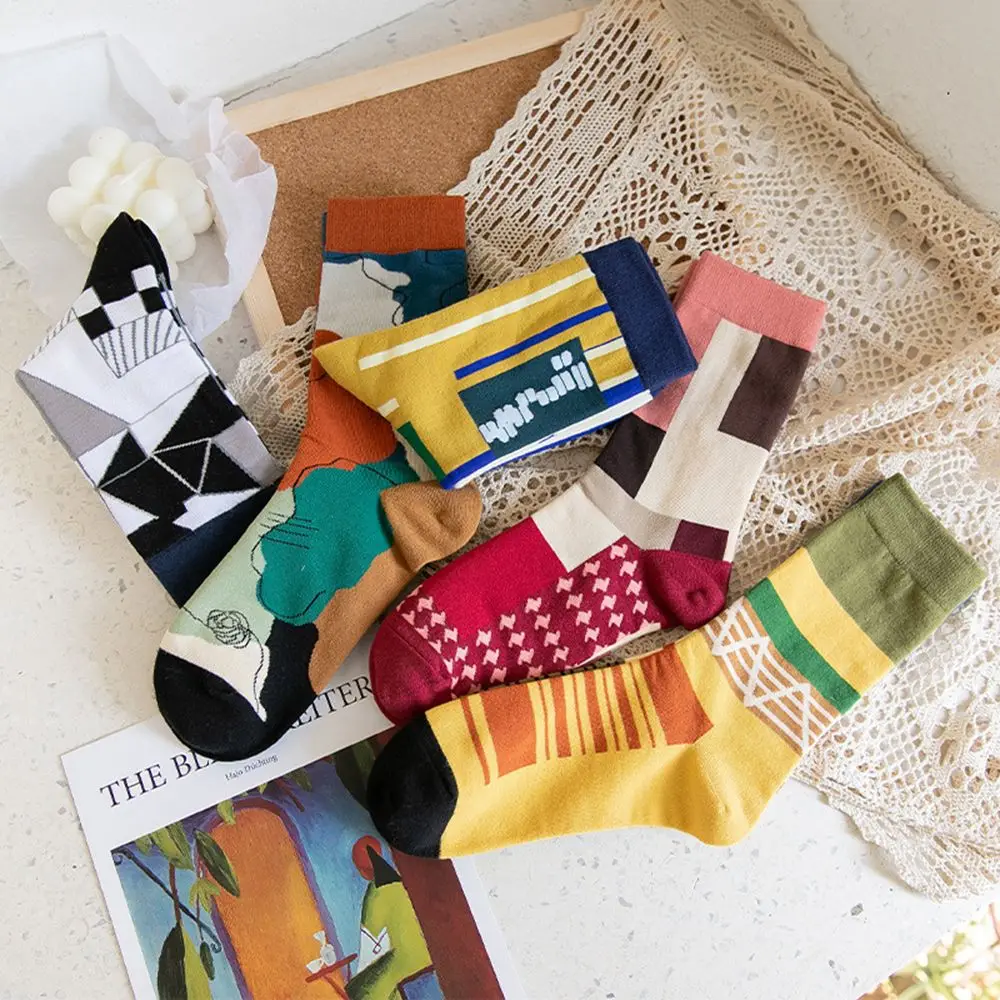 

Новые модные парные носки женские осенне-зимние японские необычные креативные Модные Простые Модные носки в тюбике