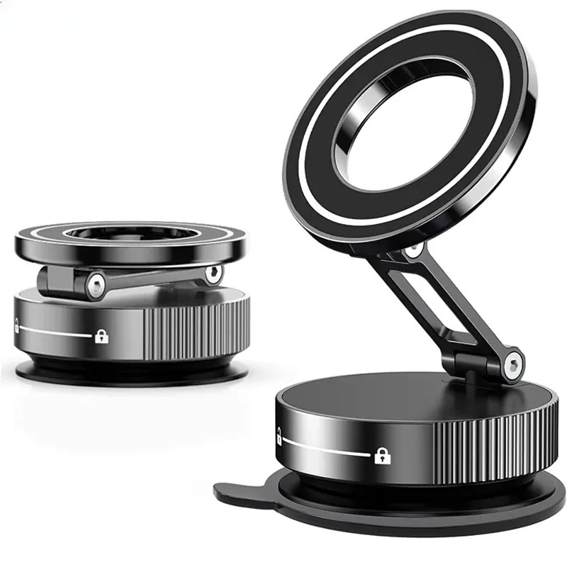 

Подставка для вакуумного магнита 360° ° Регулировочная конструкция Сильная адсорбция Магнитный складной держатель для телефона Автомобильное крепление на присоске