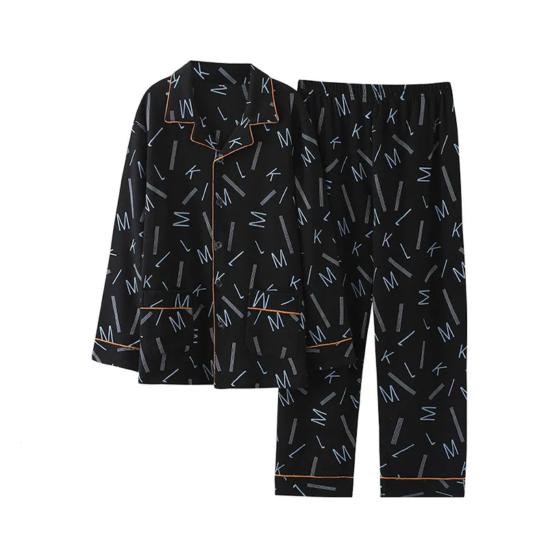 Pajama Sets Men's Winter Sleep Lounge Home Wear Pajama Man Long Sleeve Homewear Comfortable Plaid Night Warm House Clothes