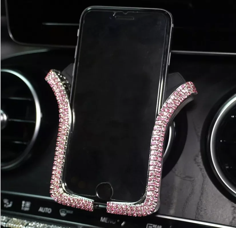 

Diamond Crystal Car Air Vent Mount Holder Car Phone Holder Mobile Holder Smartphone Stand In Car Bracket Interior Accessories