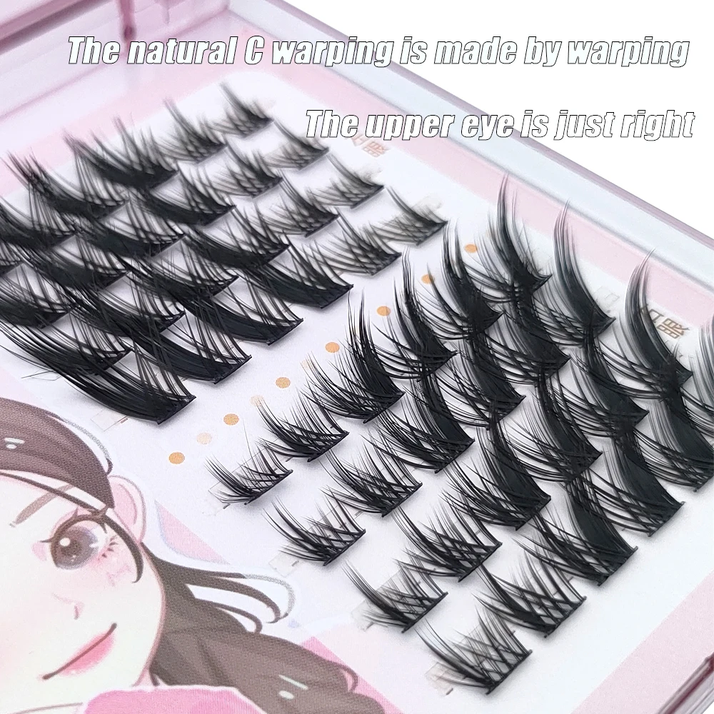 8 рядов 3D пушистый одиночный кластер наращивание ресниц Сегментированный