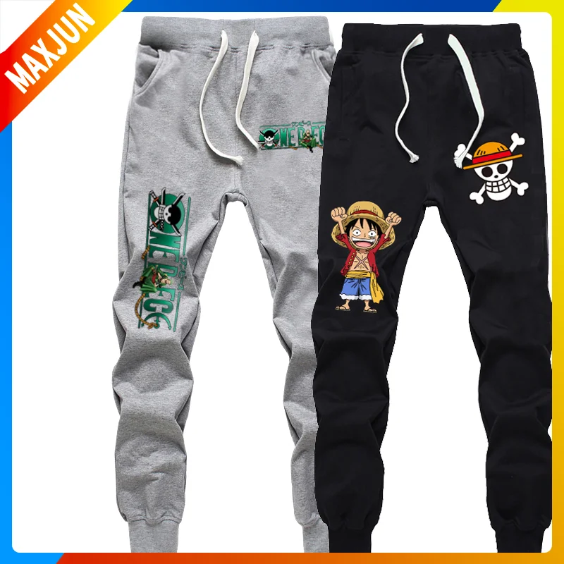 

One Piece Anime Figure Peripherals Luffy Pants Fall Student Male Luffy Roronoa Zoro Joint Straight Pants Drawstring Slacks