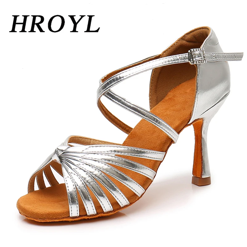 

HROYL Girls Latin Dance Shoes for Woman Ladies Ballroom Modern Tango Dancing Shoes Practise Shoes Performance Salsa Sandals