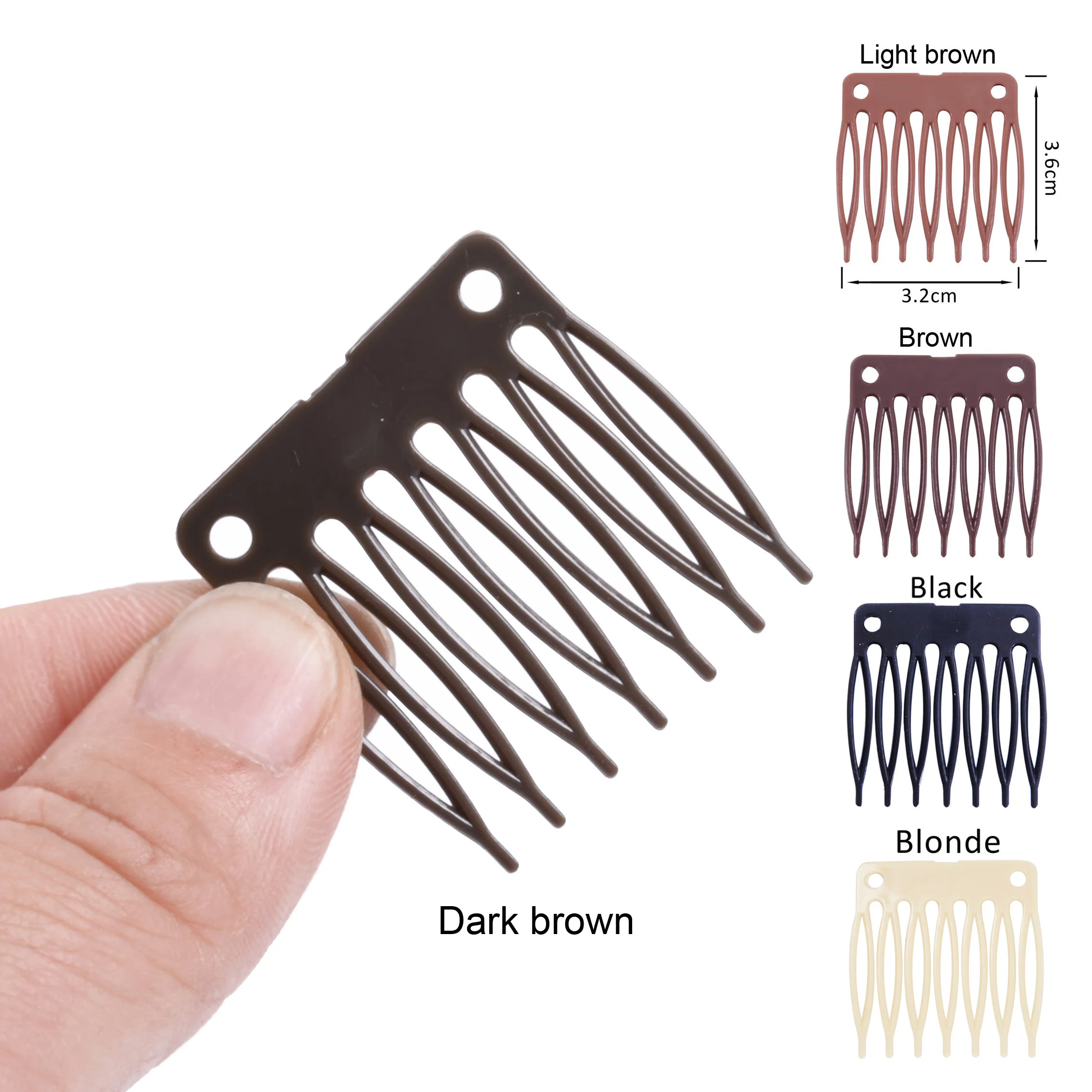 

50pcs/Lot Wig Accessories Hair Wig Plastic Combs and Clips For Wig Caps Five Colors Combs For Making Wigs