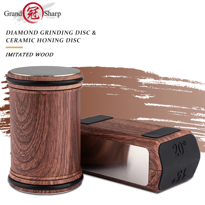 Точилка для ножей Grandsharp 15 и 20 градусов набор точильных камней с угловым роликом