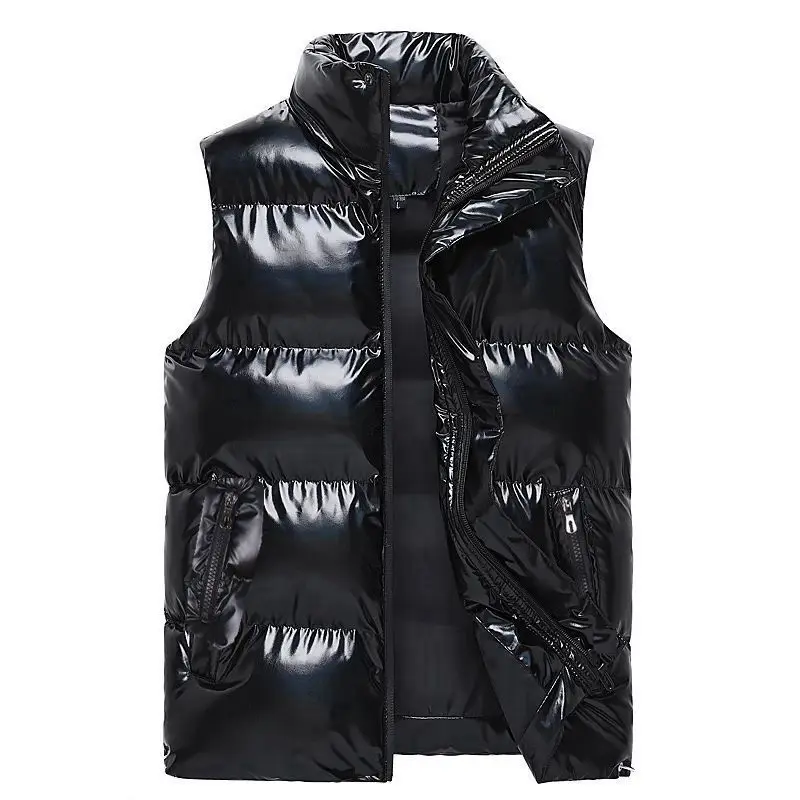 

Aiwetin men Winter Vests Hooded women New Short Bright Color Vest Cotton Padded Jacket Sleeveless Female Winter Waistcoat Vest