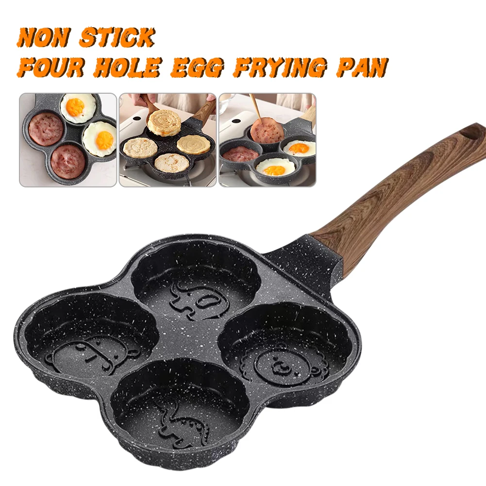 

4 Hole Omelet Pan Non Stick Frying Pans Breakfast Pancake Maker For Induction Cooker Gas Stove Cooking Egg Ham Cookware